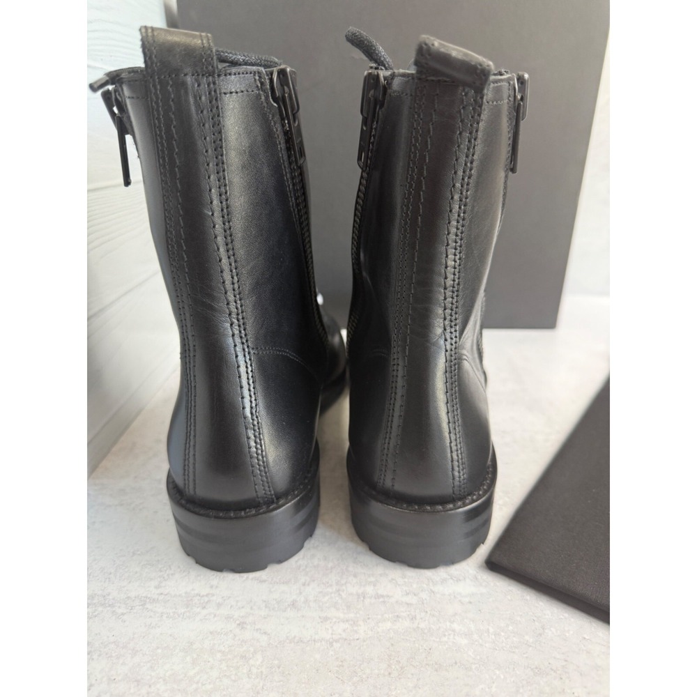 The Kooples Men's Ranger Black Leather Lace-Up Combat Boots Zippers FR 41/US 7 - Picture 4 of 16